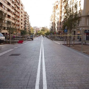 Reurbanización de la Calle Pi i Margall, distrito de Gràcia-Barcelona. Lote 1: Ámbito 1 de la calle Escorial – Calle Pau Alsina e incrementando los espacios verdes. - Ubicación: Barcelona